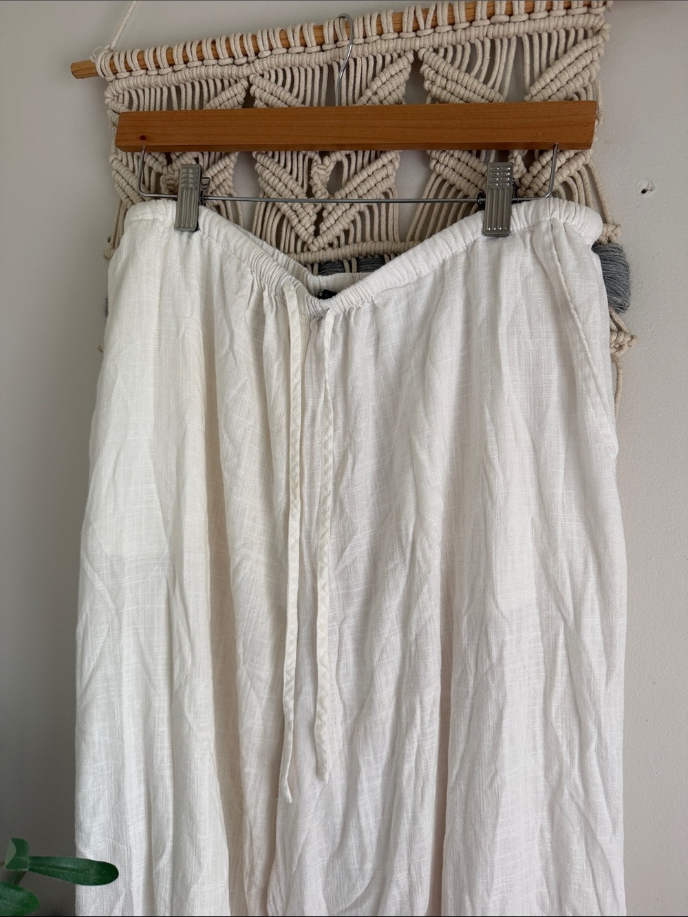 ASOS Cream Wide-Leg Drawstring Pants - Picture 2 of 7